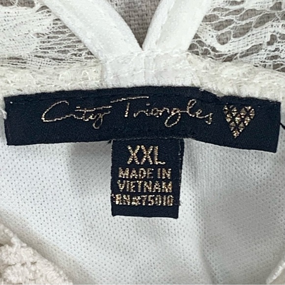 City Triangles~NWT~Sleeveless High Neck Ivory Lace‎ Mini Shift Dress~Sz 2XL - Picture 3 of 14